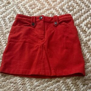 Boden Red Mini Skirt with Buttoned Waist Tabs